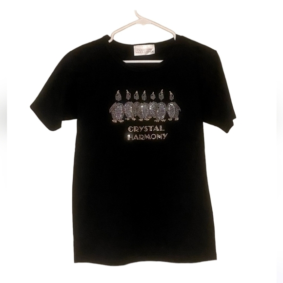 Christine Alexander Crystal Harmony Penguins Holiday Top size small - Picture 1 of 8